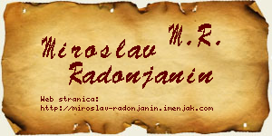 Miroslav Radonjanin vizit kartica